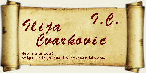 Ilija Čvarković vizit kartica
